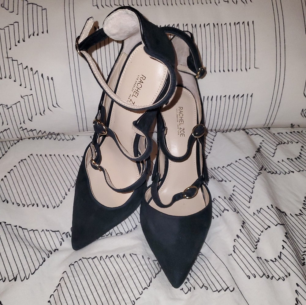 Rachel Zoe Phoenix 3 strap leather suede size 8